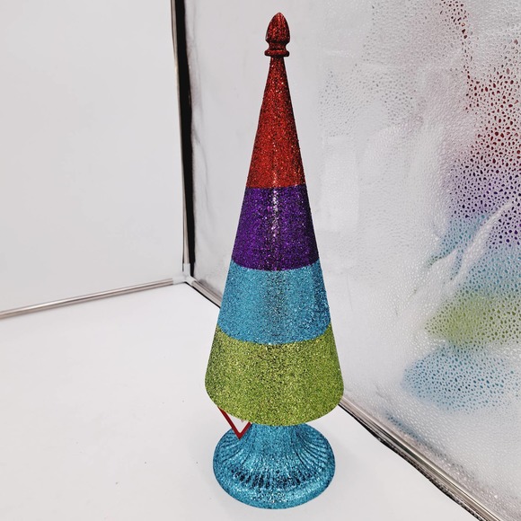 NWT Glitter Rainbow Metal Christmas Tree - Picture 6 of 11